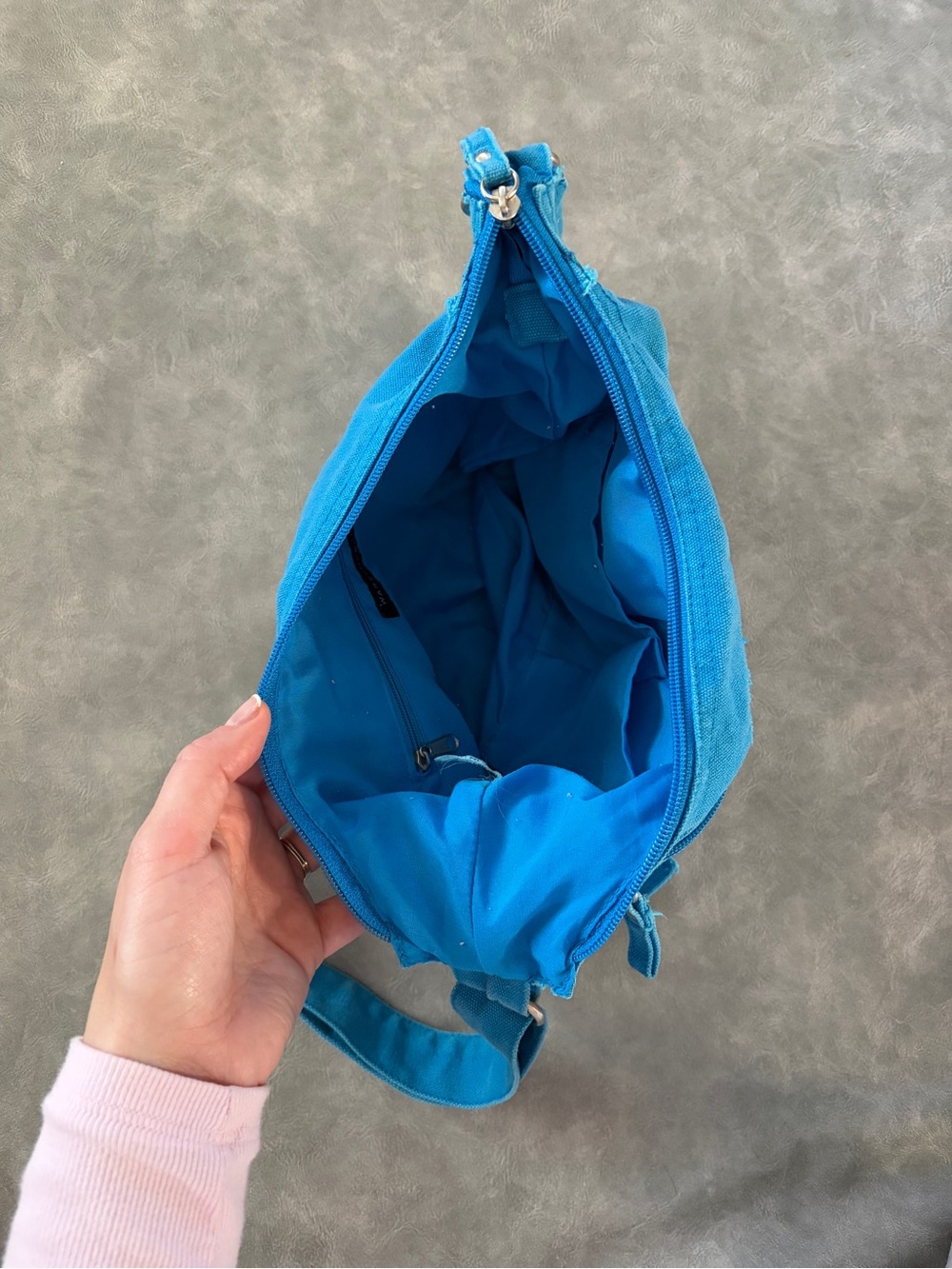 Y2K 2000’s Blue Canvas Cargo Crossbody Bag - Picture 6 of 13